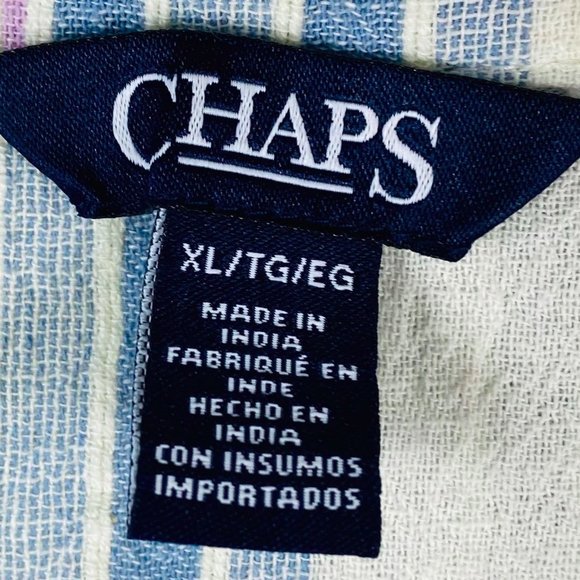 Ralph Lauren Chaps XL 14 16 Shirt Top Tunic Striped Blue Purple White - Picture 4 of 5